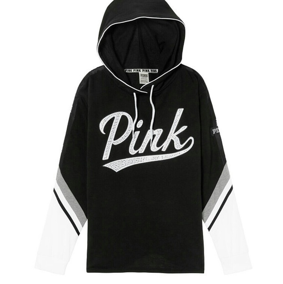 PINK Victoria's Secret Tops - NWT Rhinestones Bling Campus Tunic Pullove